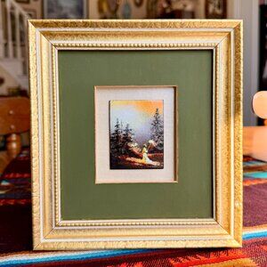 Vintage Original Charles Parthesius Hand Painted Enameled Victorian Painting